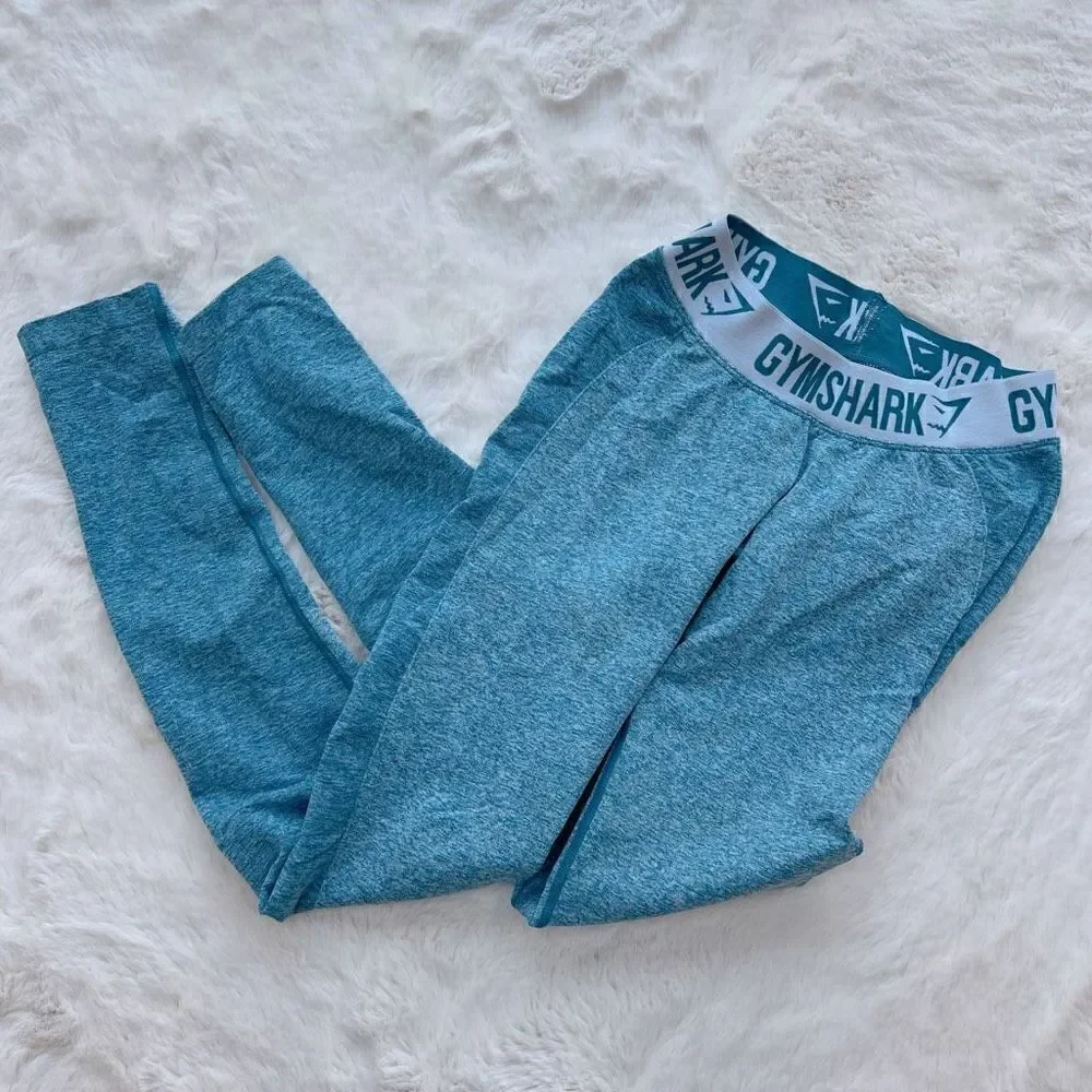 Gymshark Flex Seamless Leggings Workout Tights Heathered Blue Teal size S